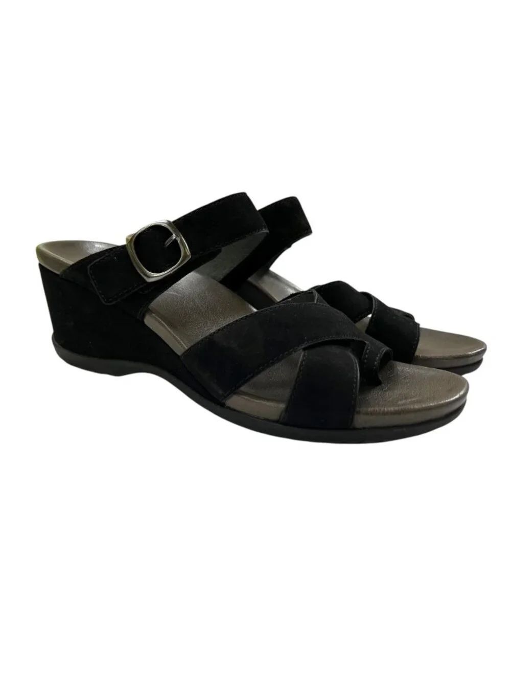 Dansko Aubree Open Back Wedge Sandal Black Size EU 41 9.5 US